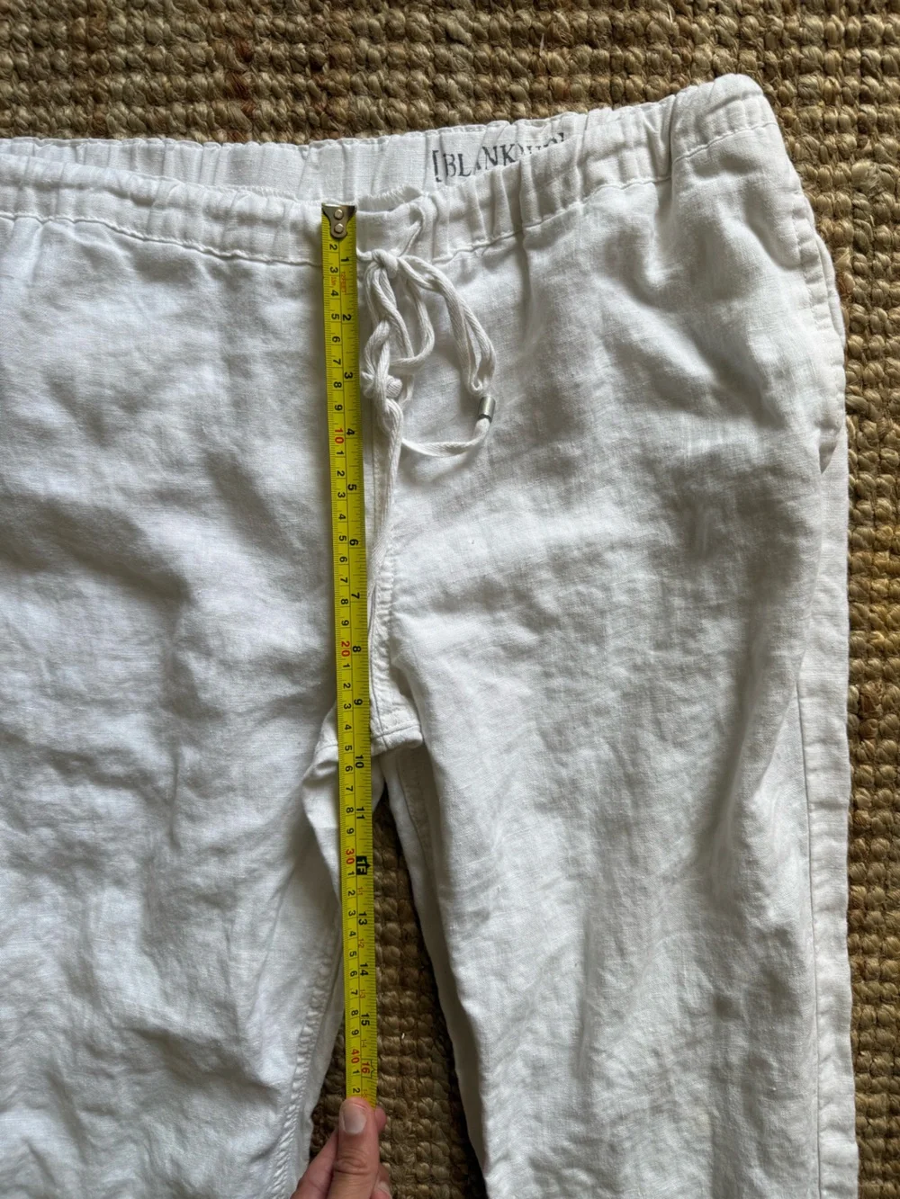 BLANKNYC 100% Linen White Drawstring Pants — Size 7